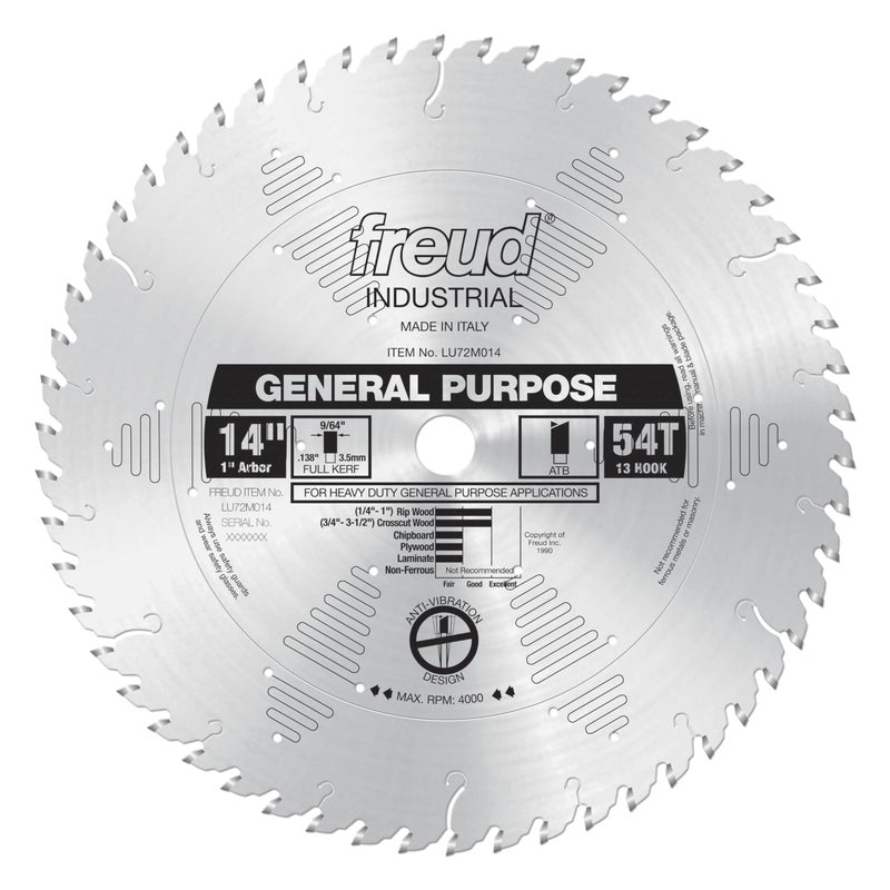 Freud LU72M014: 14" x 54T General Purpose Blade